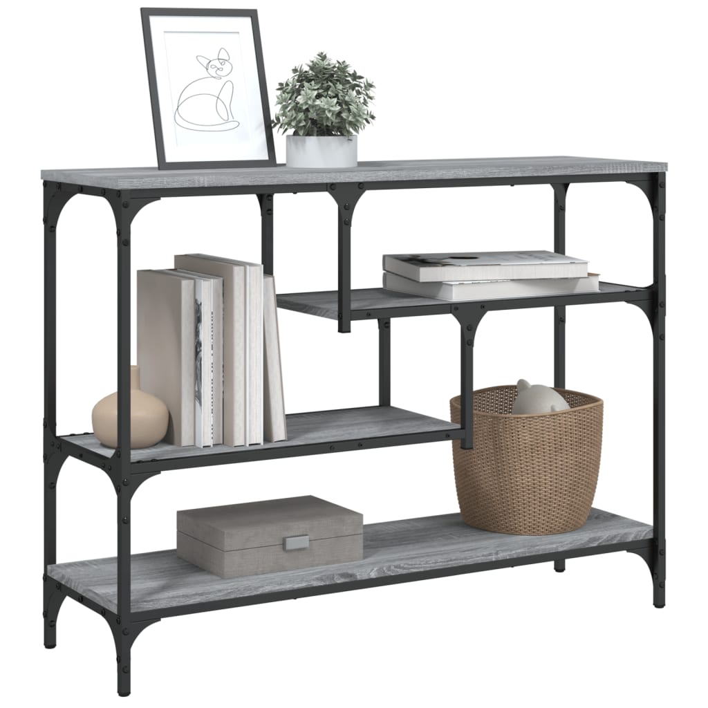 konsolbord 100x30x75 cm konstrueret træ grå sonoma-eg
