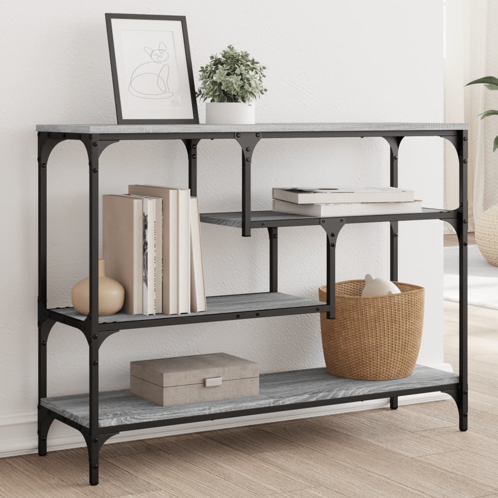 konsolbord 100x30x75 cm konstrueret træ grå sonoma-eg