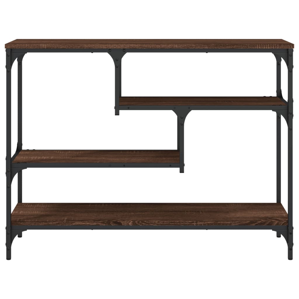 konsolbord 100x30x75 cm konstrueret træ brun egetræsfarve