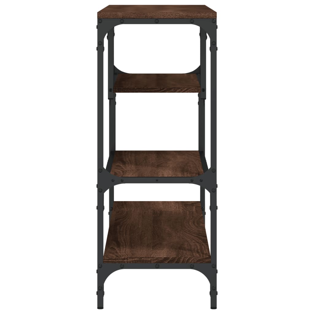 konsolbord 100x30x75 cm konstrueret træ brun egetræsfarve