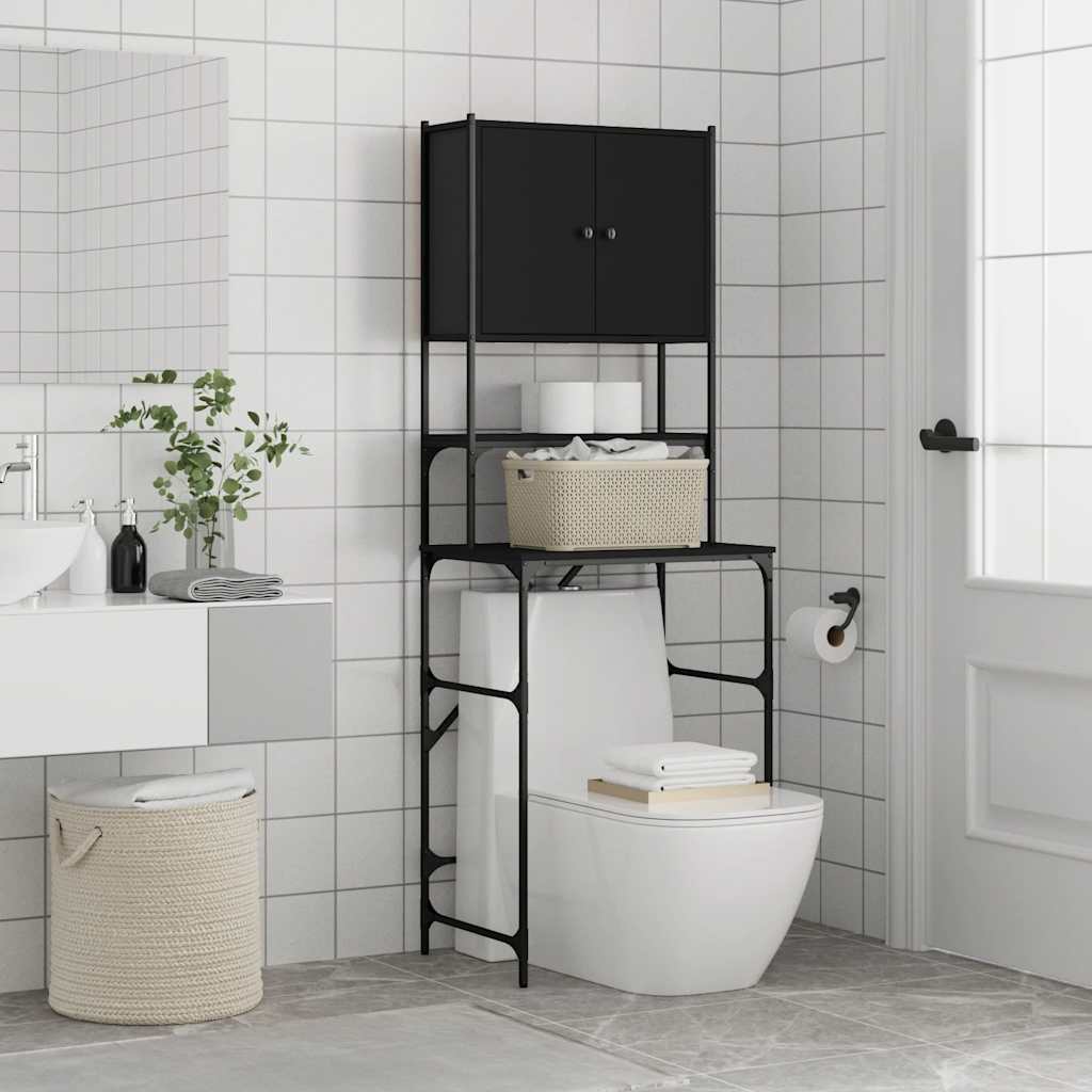 vaskemaskineskab 68x48,5x194 cm sort