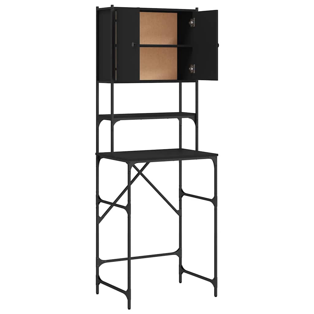 vaskemaskineskab 68x48,5x194 cm sort