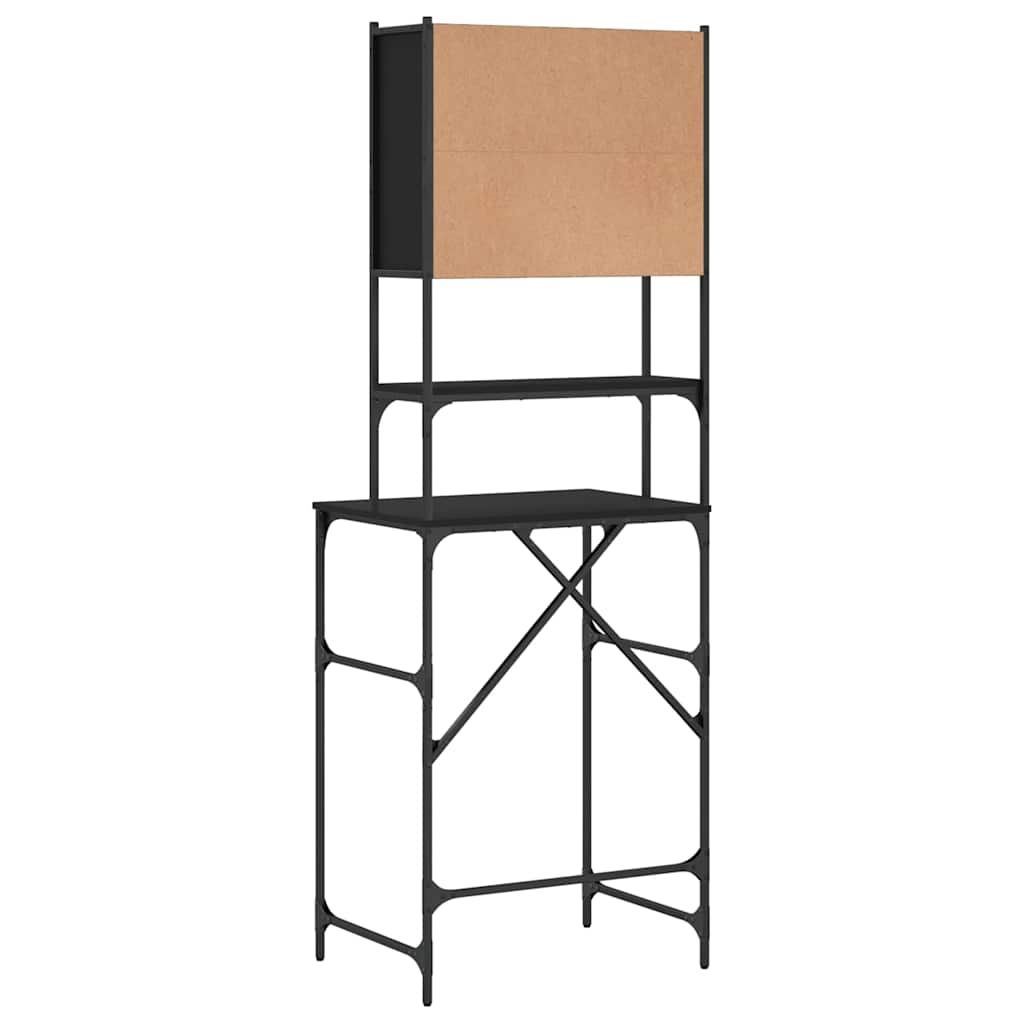vaskemaskineskab 68x48,5x194 cm sort
