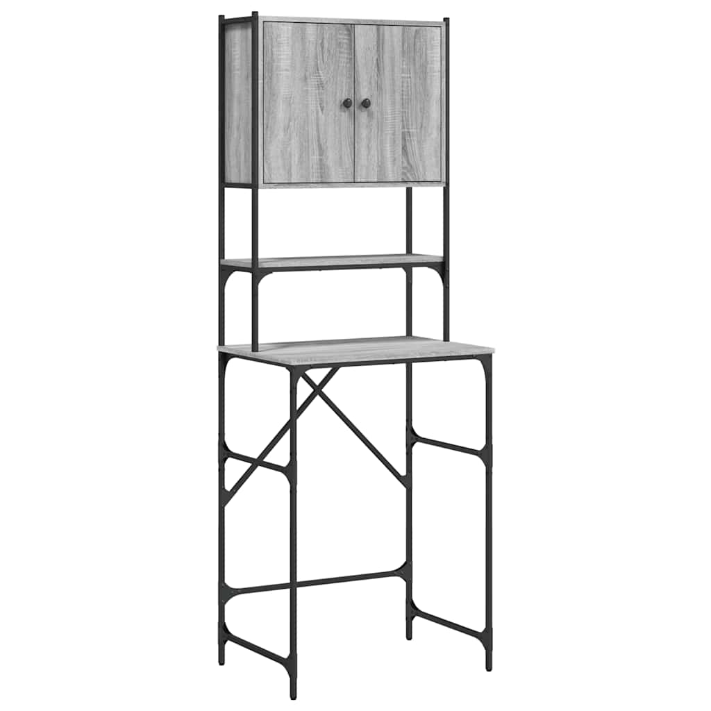 vaskemaskineskab 68x48,5x194 cm grå sonoma-eg