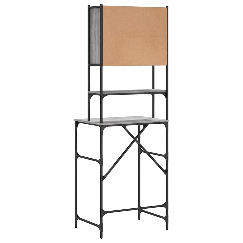 vaskemaskineskab 68x48,5x194 cm grå sonoma-eg