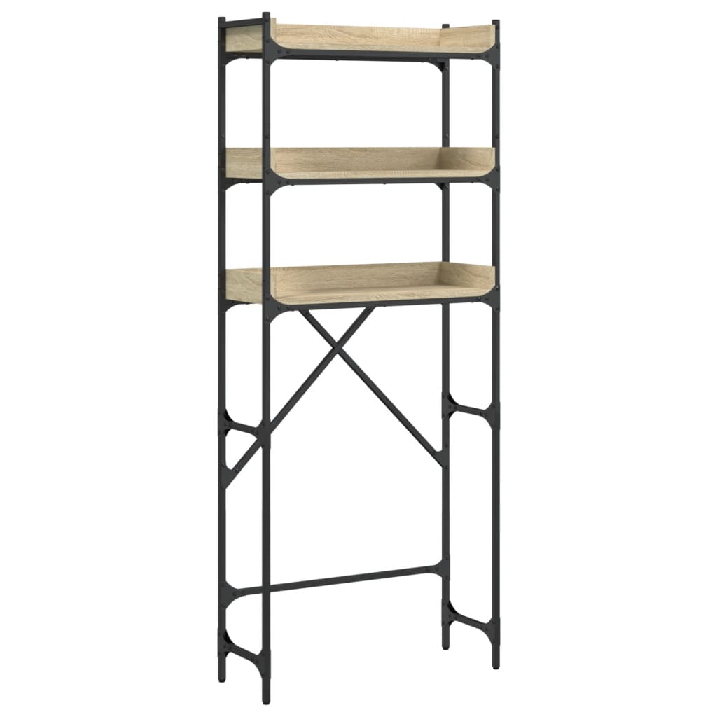 vaskemaskineskab 67x25x163 cm konstrueret træ sonoma-eg