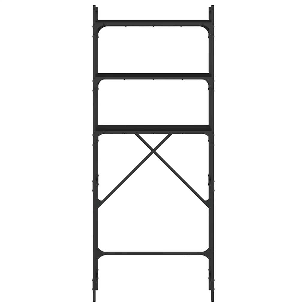 vaskemaskineskab 67x25x163 cm konstrueret træ sort