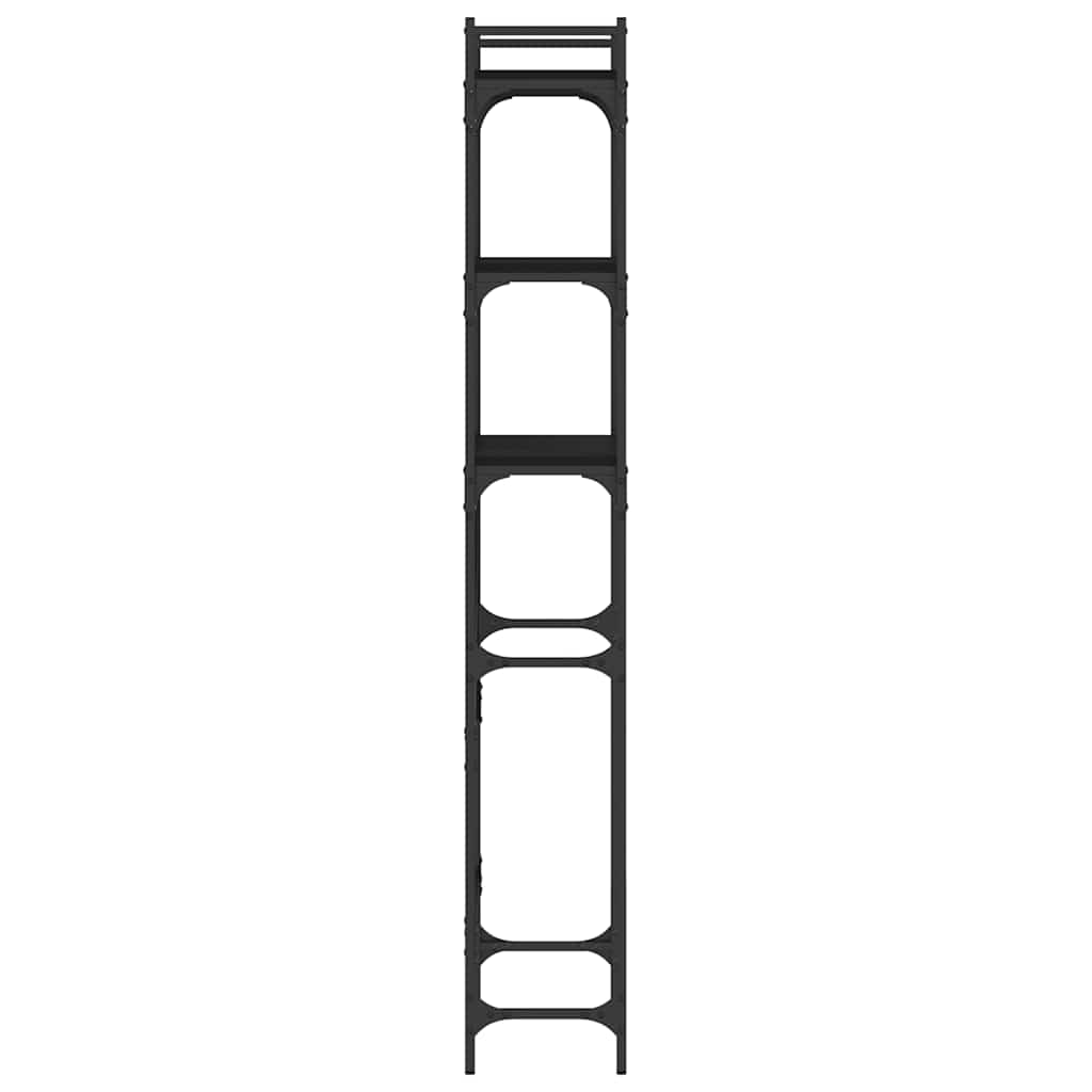 vaskemaskineskab 67x25x163 cm konstrueret træ sort