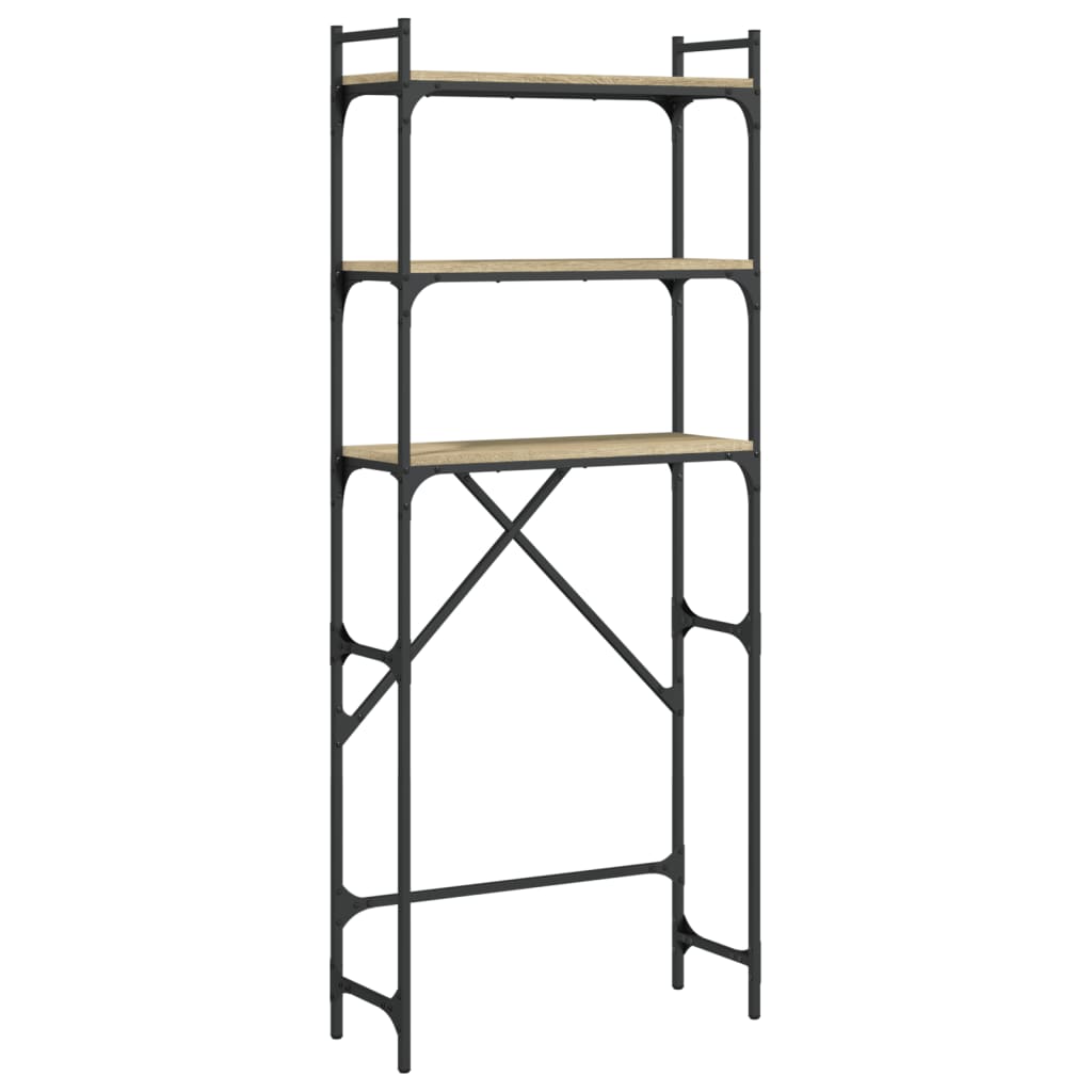 vaskemaskineskab 67x25x163 cm konstrueret træ sonoma-eg