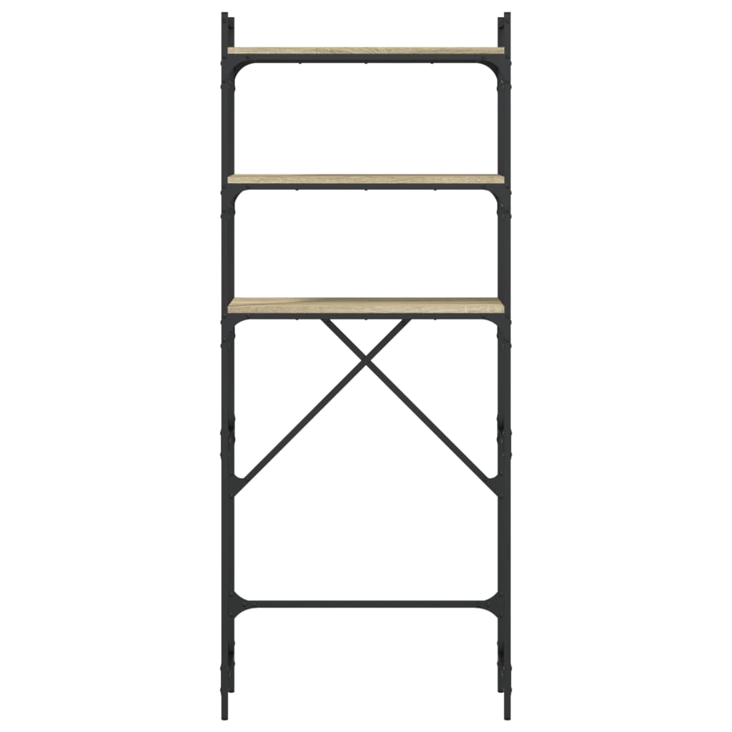 vaskemaskineskab 67x25x163 cm konstrueret træ sonoma-eg