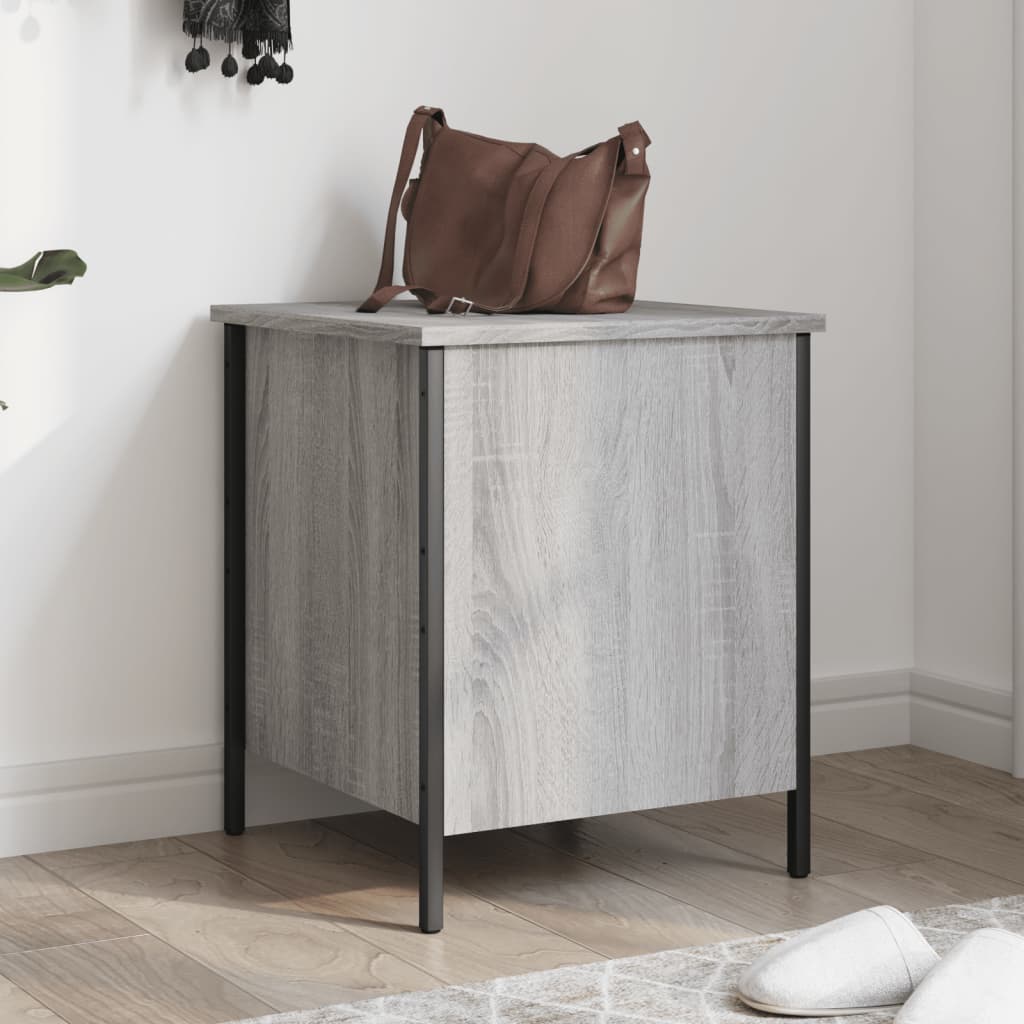 opbevaringsbænk 40x42,5x50 cm konstrueret træ grå sonoma-eg