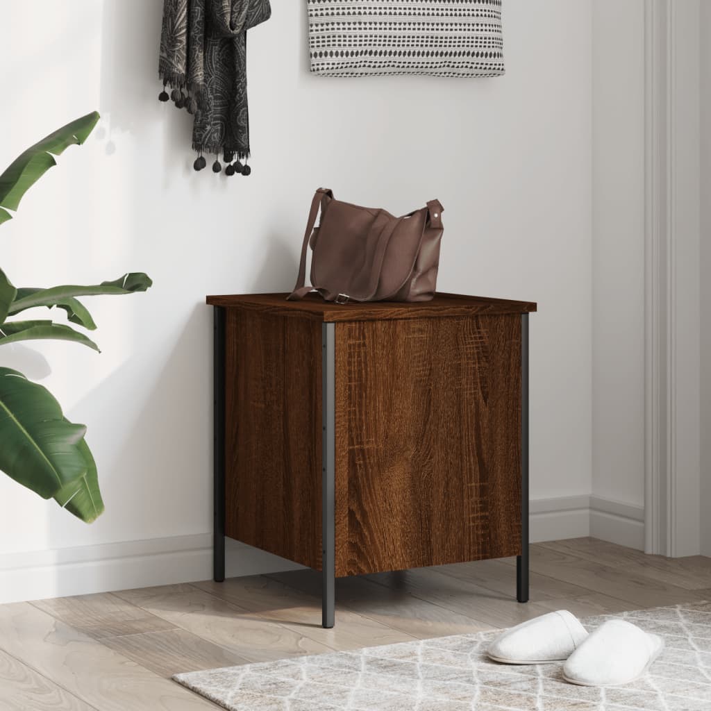 opbevaringsbænk 40x42,5x50 cm konstrueret træ brun egetræsfarve