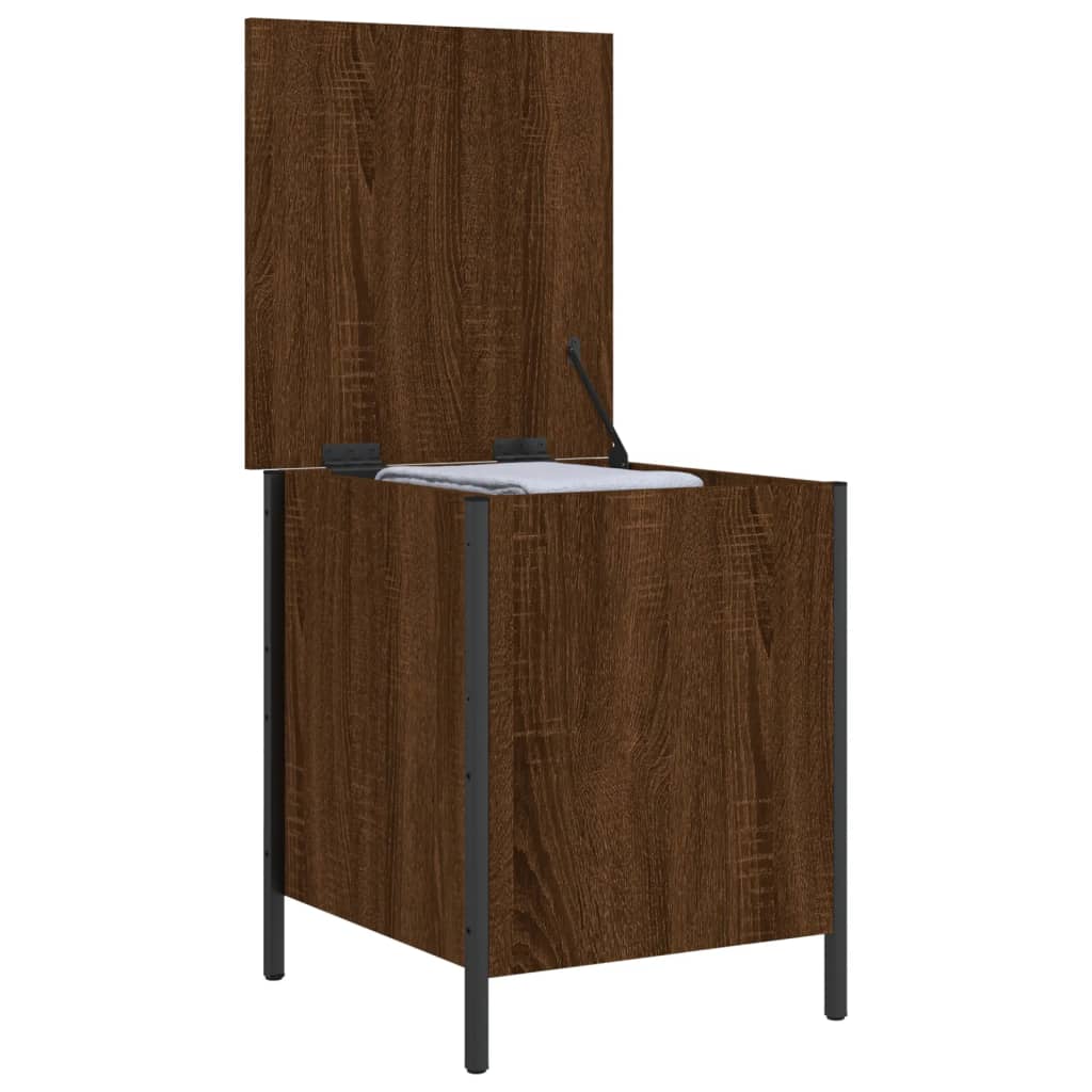 opbevaringsbænk 40x42,5x50 cm konstrueret træ brun egetræsfarve