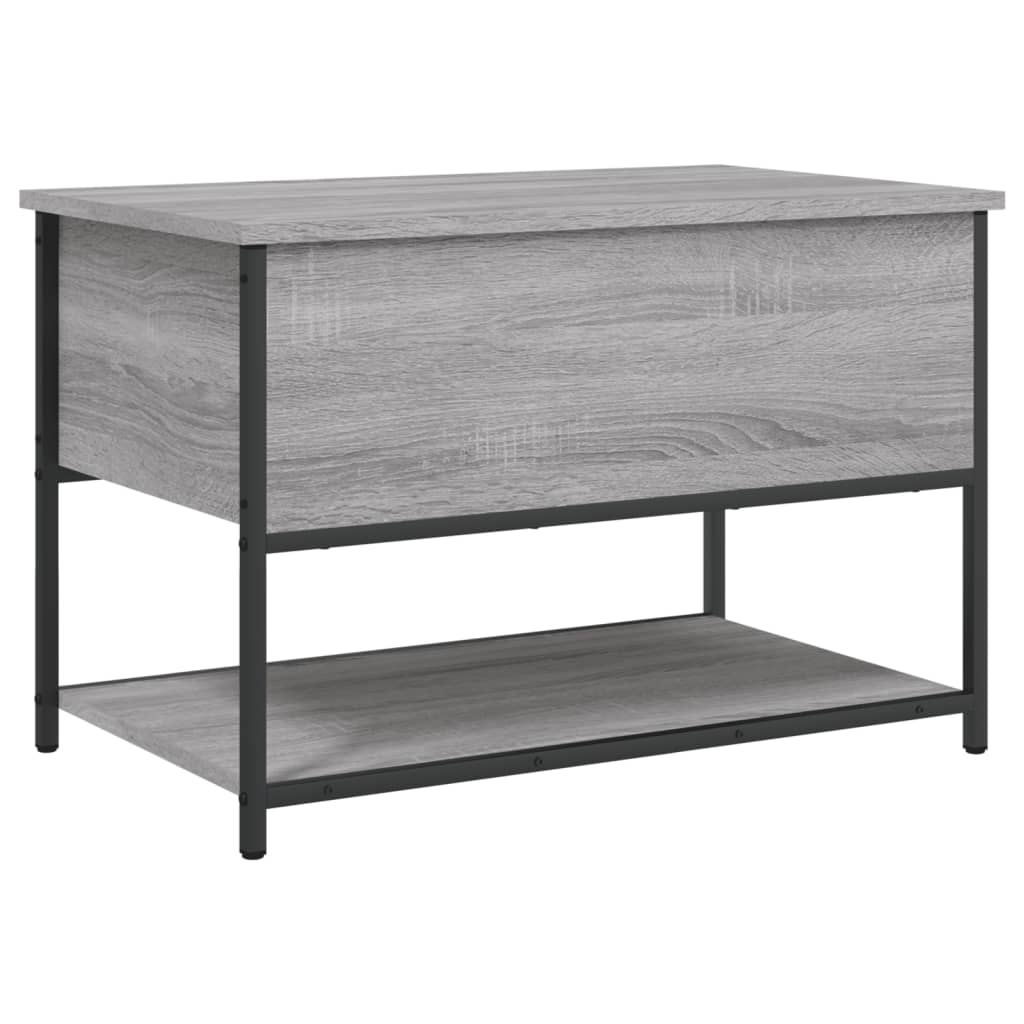 opbevaringsbænk 70x42,5x47 cm konstrueret træ grå sonoma-eg