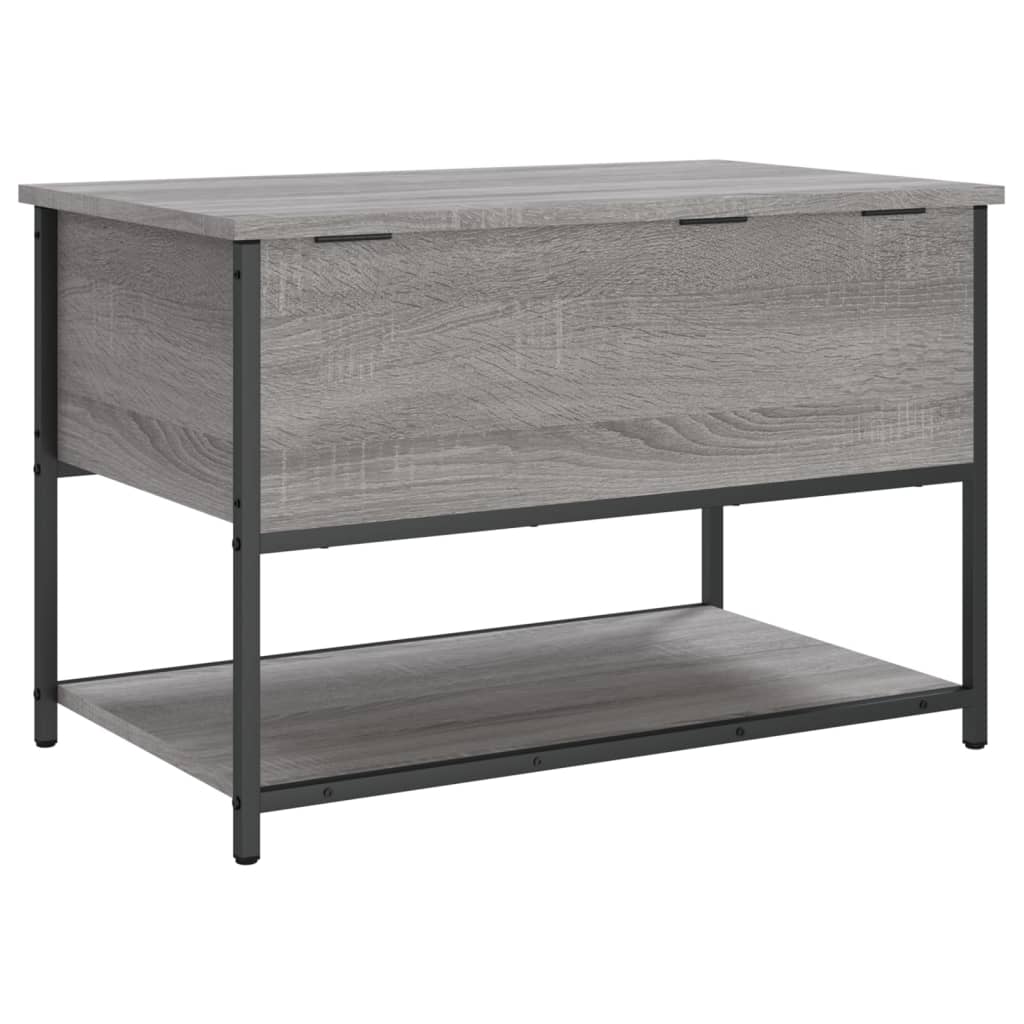 opbevaringsbænk 70x42,5x47 cm konstrueret træ grå sonoma-eg