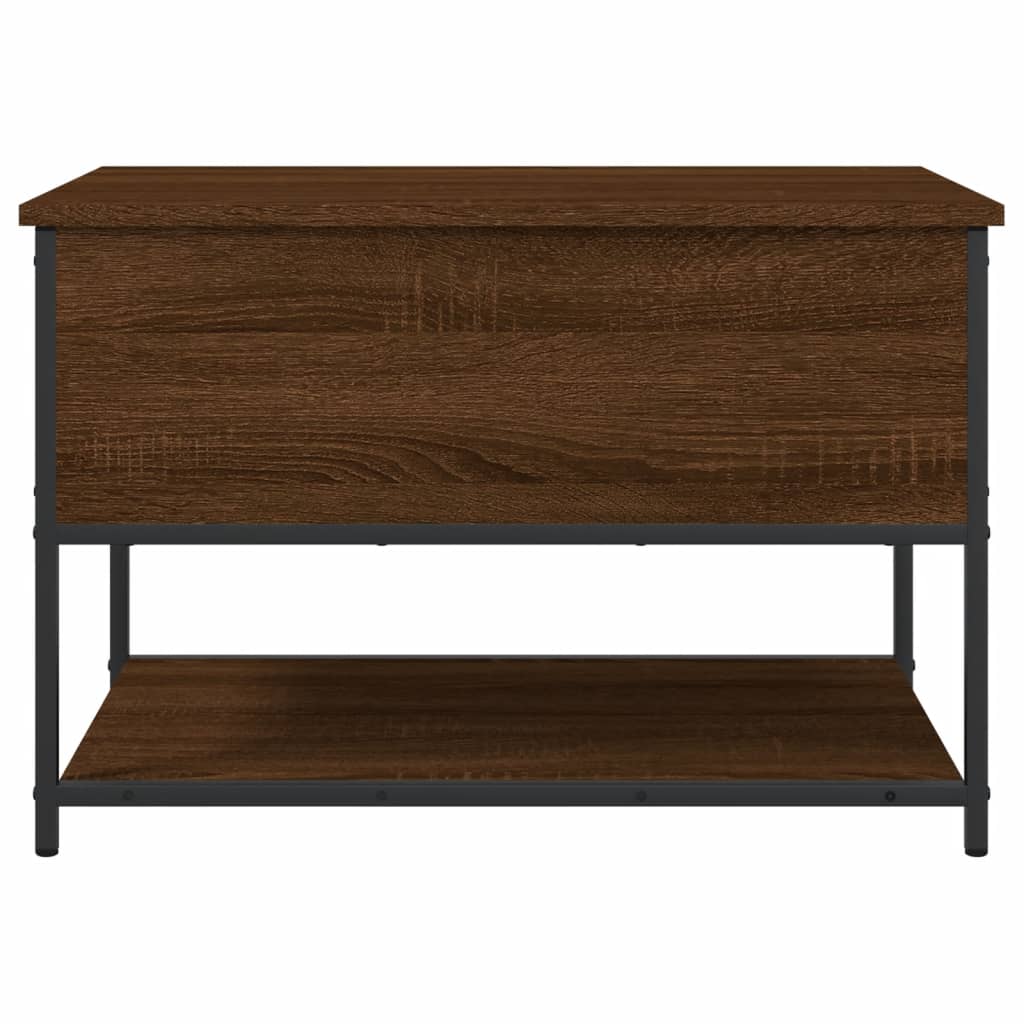 opbevaringsbænk 70x42,5x47 cm konstrueret træ brun egetræsfarve