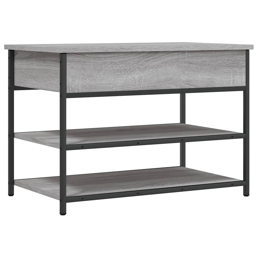 skobænk 70x42,5x50 cm konstrueret træ grå sonoma-eg