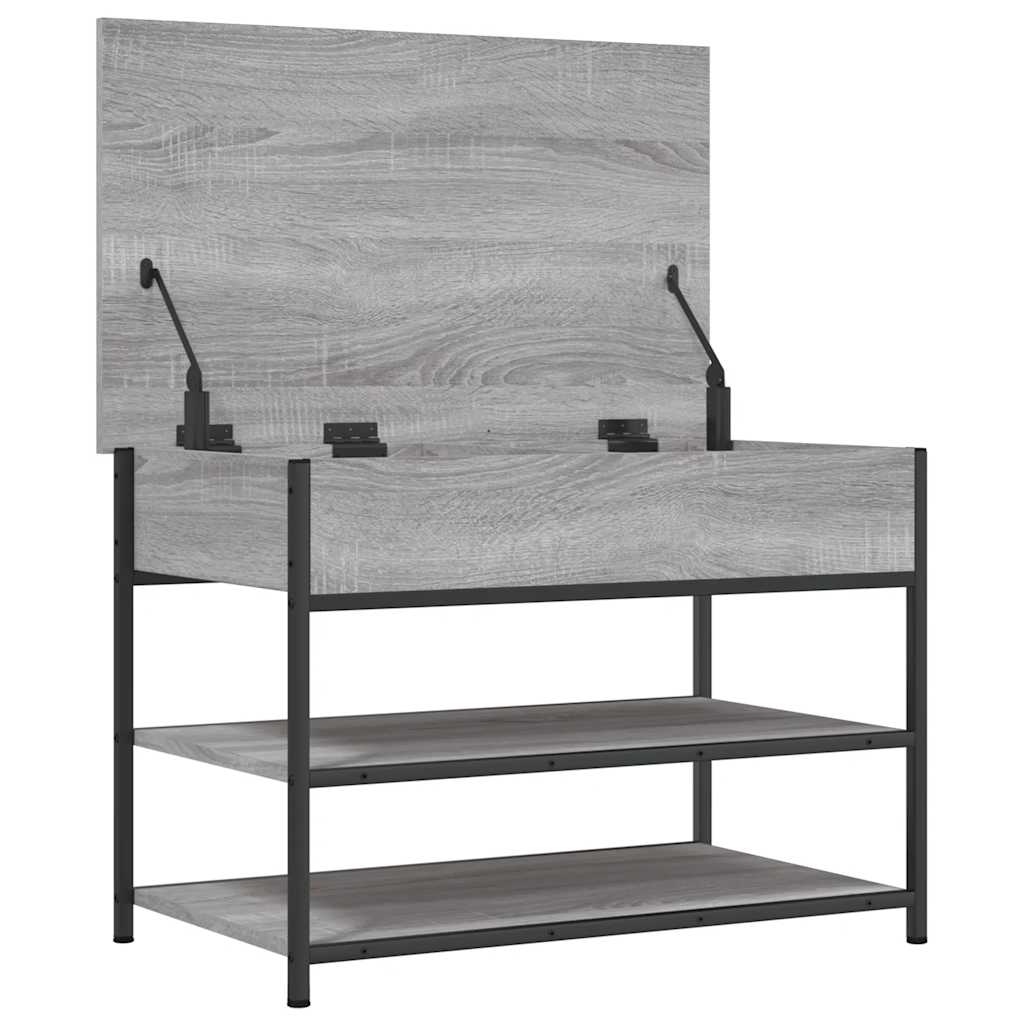 skobænk 70x42,5x50 cm konstrueret træ grå sonoma-eg