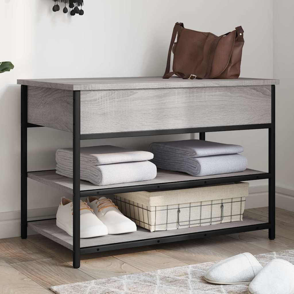 skobænk 70x42,5x50 cm konstrueret træ grå sonoma-eg