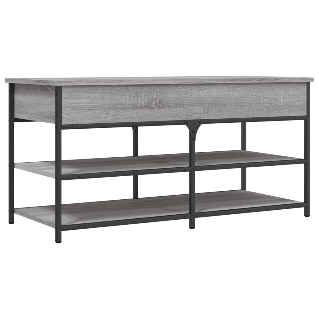 skobænk 100x42,5x50 cm konstrueret træ grå sonoma-eg