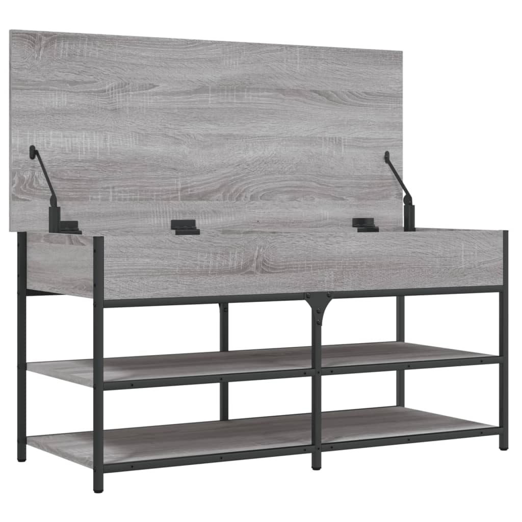 skobænk 100x42,5x50 cm konstrueret træ grå sonoma-eg