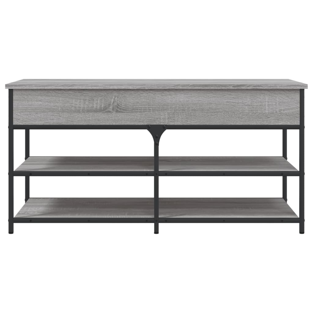 skobænk 100x42,5x50 cm konstrueret træ grå sonoma-eg