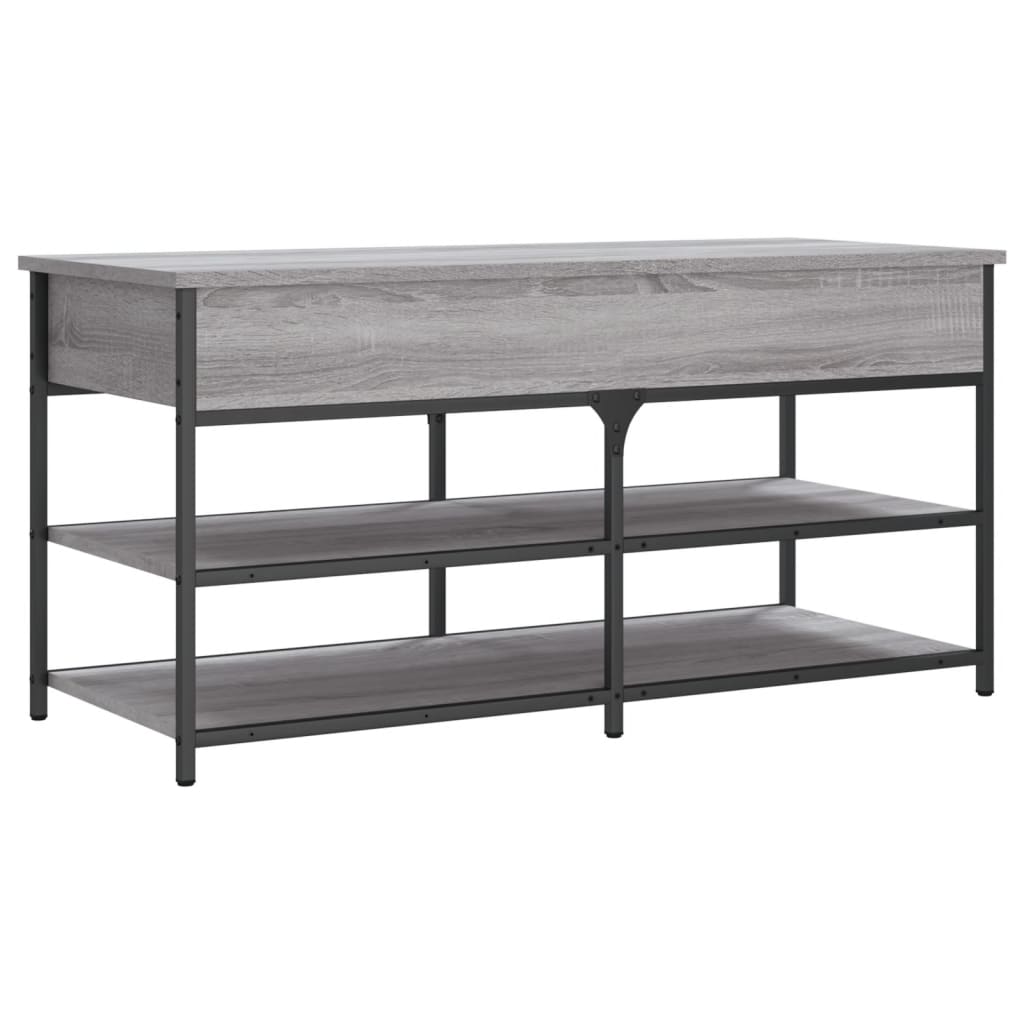 skobænk 100x42,5x50 cm konstrueret træ grå sonoma-eg