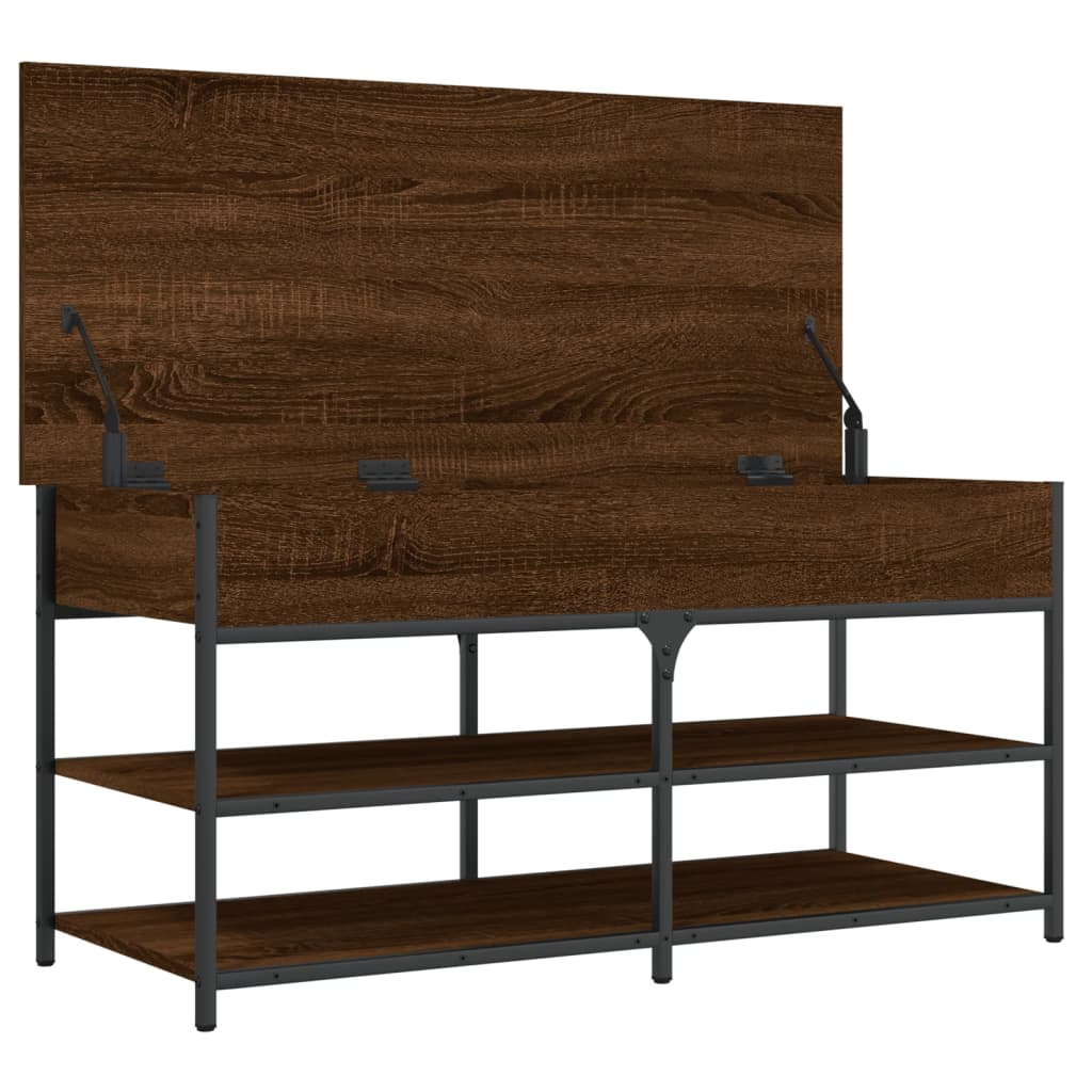 skobænk 100x42,5x50 cm konstrueret træ brun egetræsfarve