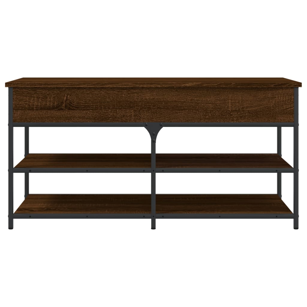 skobænk 100x42,5x50 cm konstrueret træ brun egetræsfarve