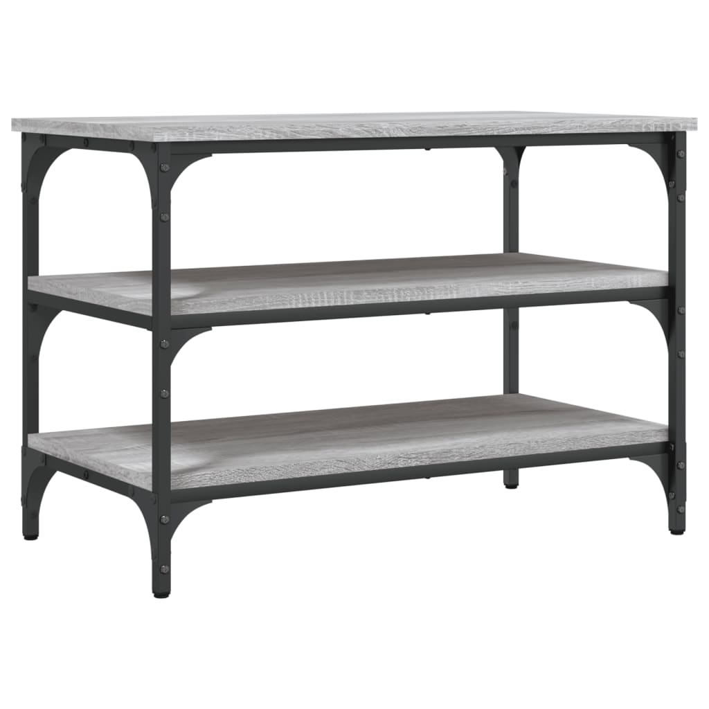 skobænk 70x38,5x49 cm konstrueret træ grå sonoma-eg