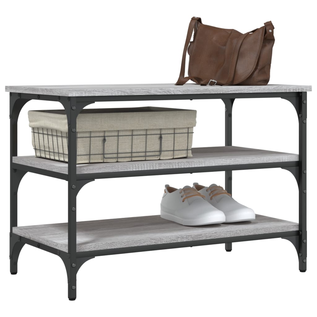 skobænk 70x38,5x49 cm konstrueret træ grå sonoma-eg