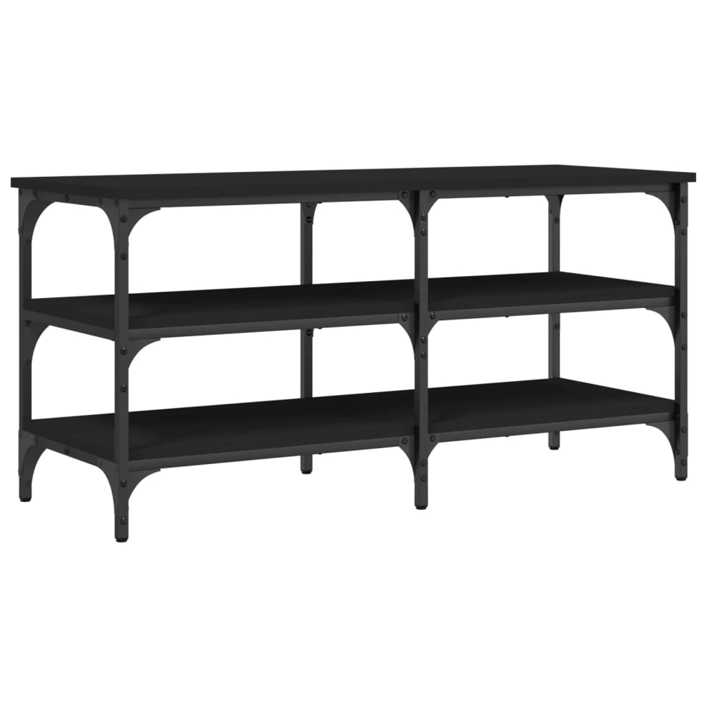 skobænk 100x38,5x49 cm konstrueret træ sort