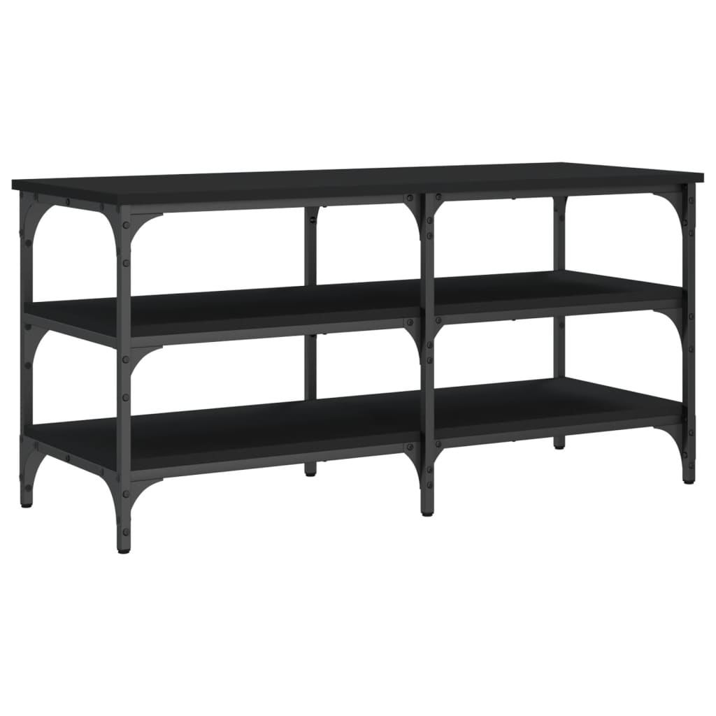 skobænk 100x38,5x49 cm konstrueret træ sort