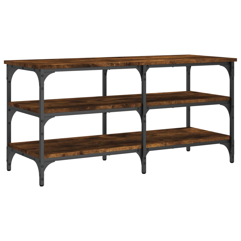skobænk 100x38,5x49 cm konstrueret træ røget egetræsfarve