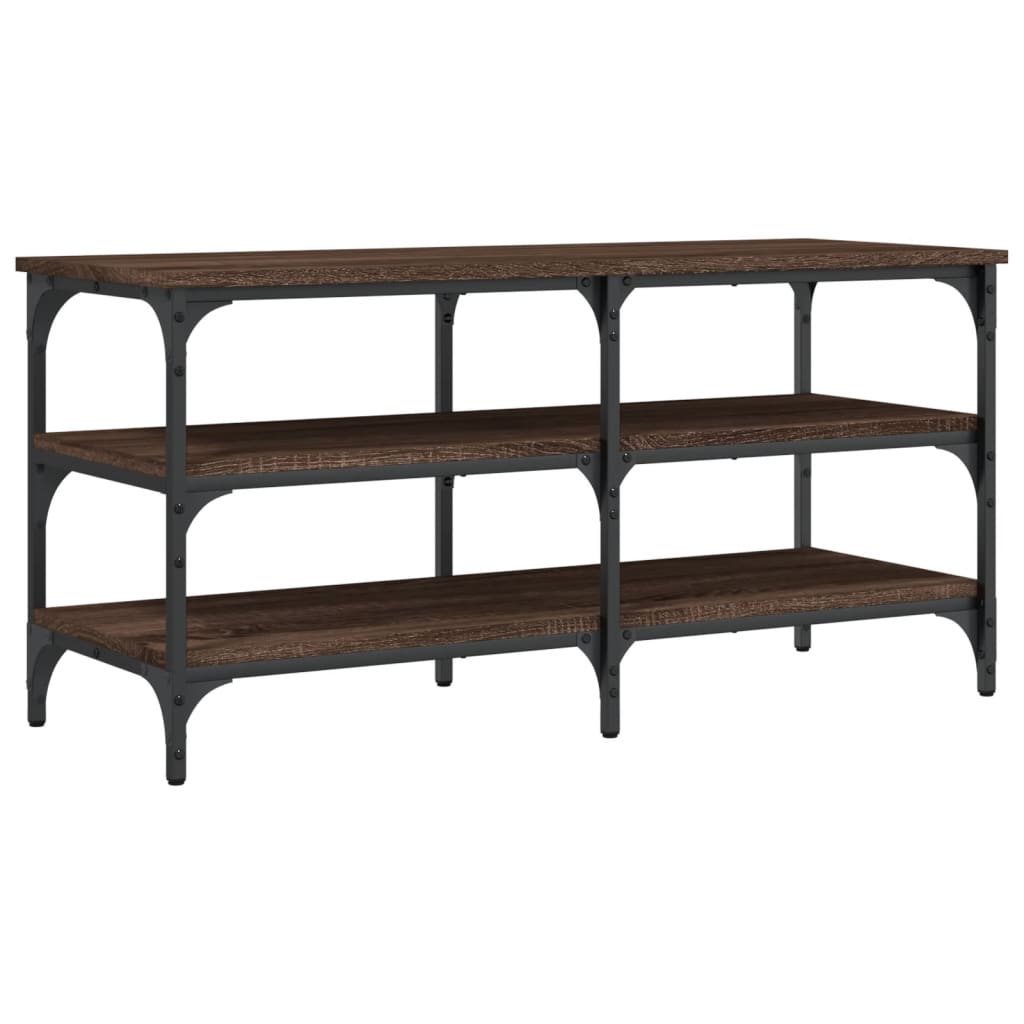 skobænk 100x38,5x49 cm konstrueret træ brun egetræsfarve