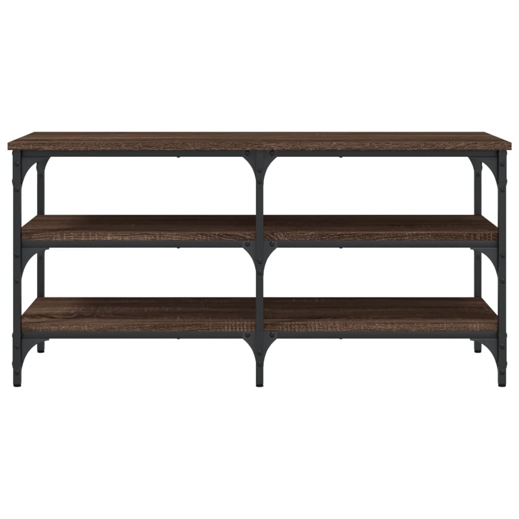 skobænk 100x38,5x49 cm konstrueret træ brun egetræsfarve