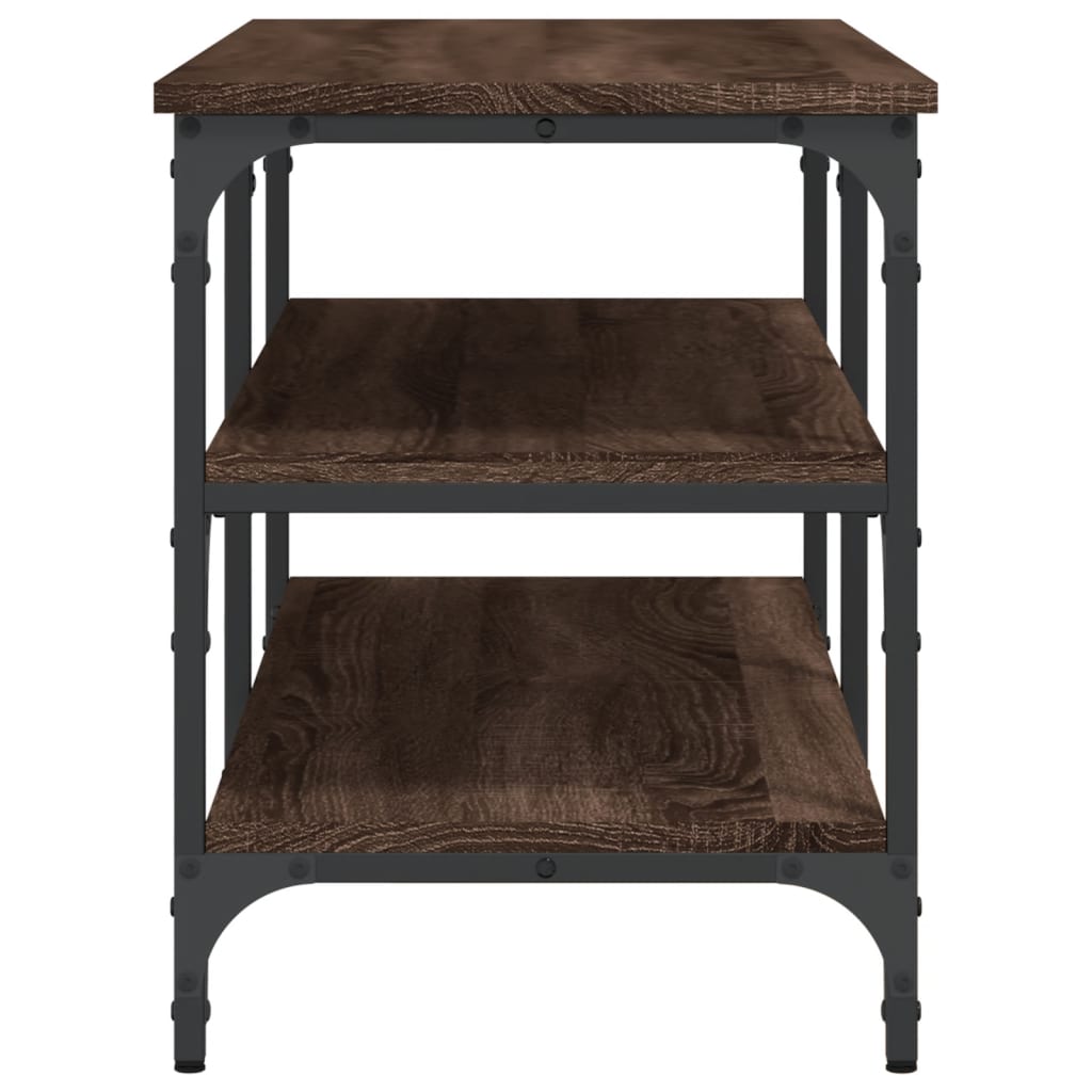 skobænk 100x38,5x49 cm konstrueret træ brun egetræsfarve