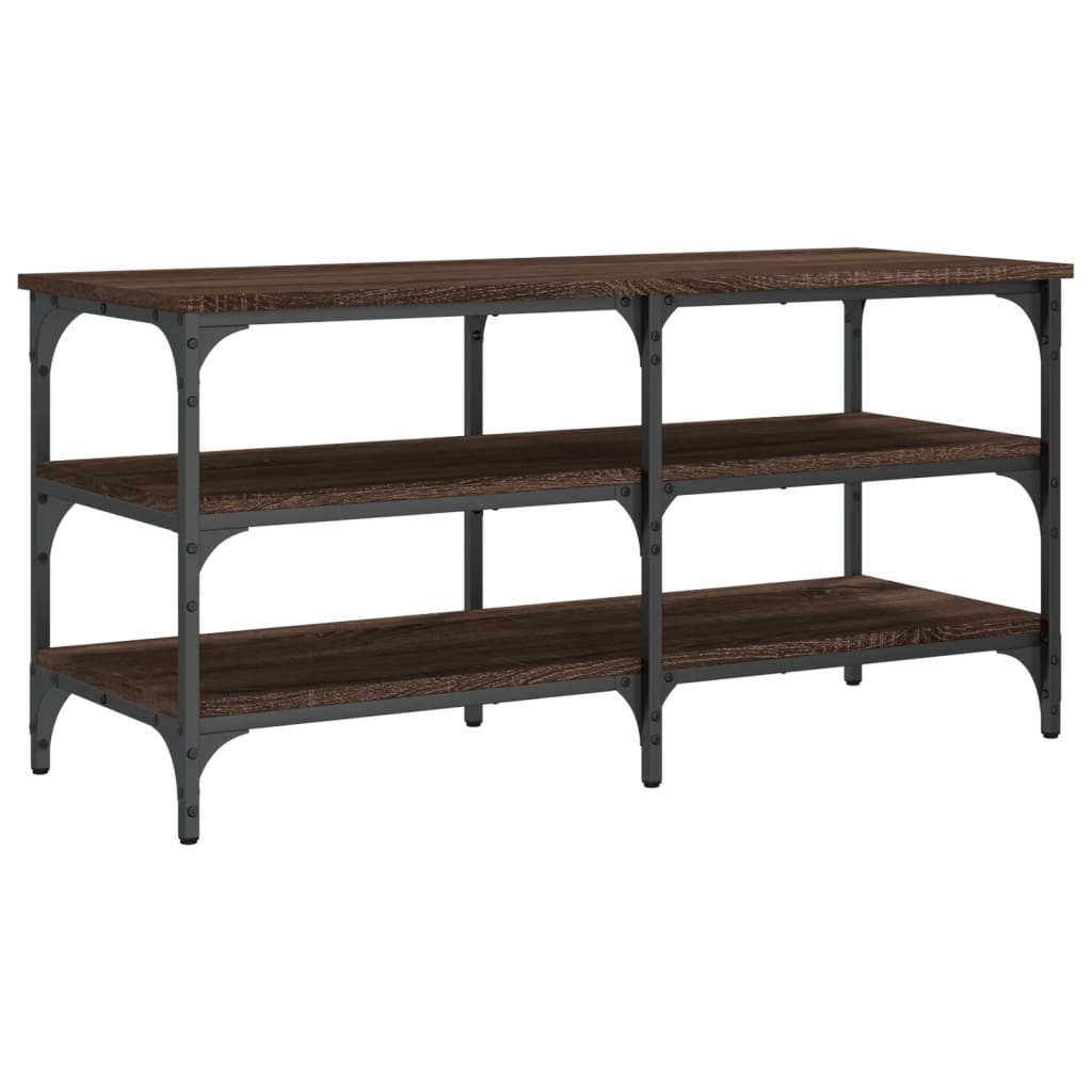 skobænk 100x38,5x49 cm konstrueret træ brun egetræsfarve