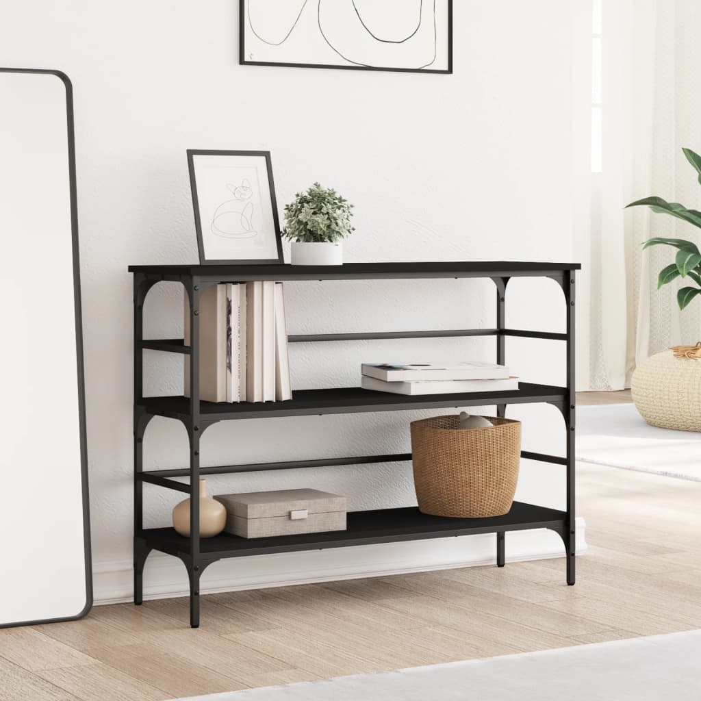 konsolbord 100x32x75 cm konstrueret træ sort