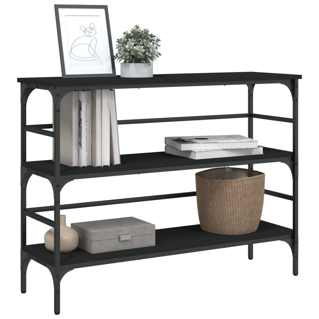 konsolbord 100x32x75 cm konstrueret træ sort