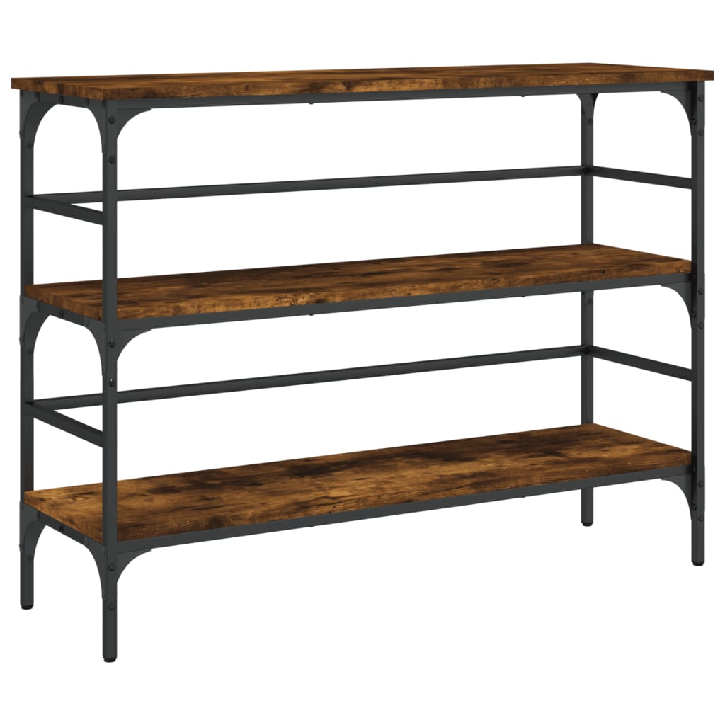 konsolbord 100x32x75 cm konstrueret træ røget egetræsfarve