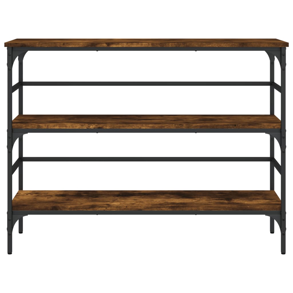 konsolbord 100x32x75 cm konstrueret træ røget egetræsfarve