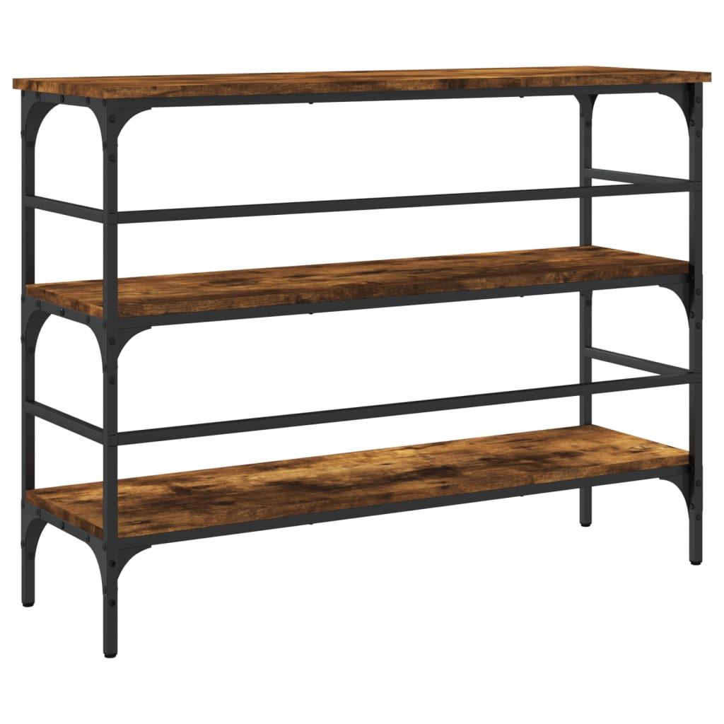 konsolbord 100x32x75 cm konstrueret træ røget egetræsfarve