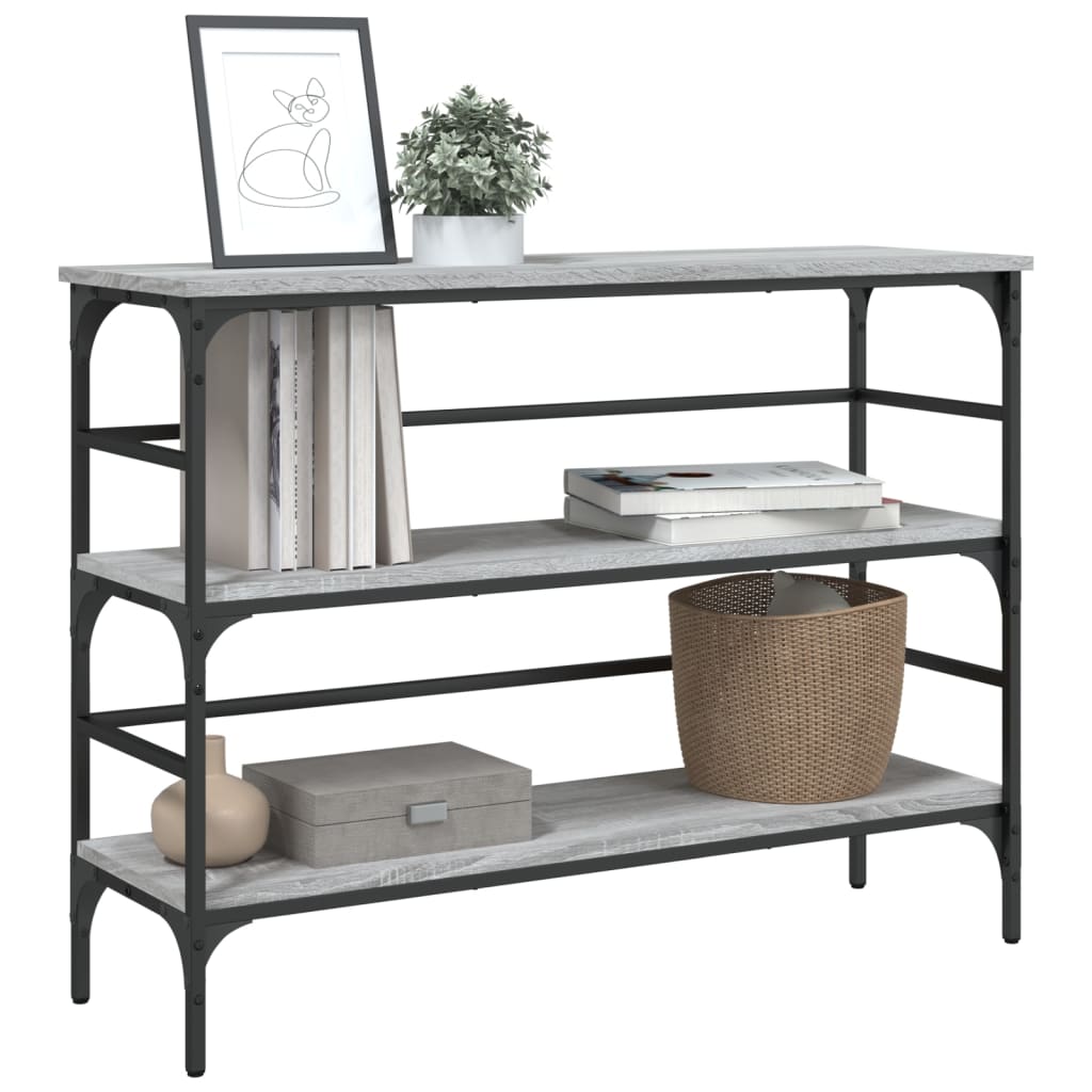 konsolbord 100x32x75 cm konstrueret træ grå sonoma-eg
