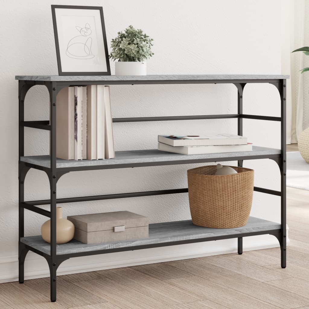 konsolbord 100x32x75 cm konstrueret træ grå sonoma-eg