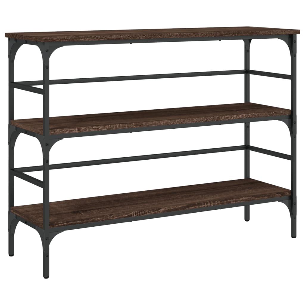 konsolbord 100x32x75 cm konstrueret træ brun egetræsfarve