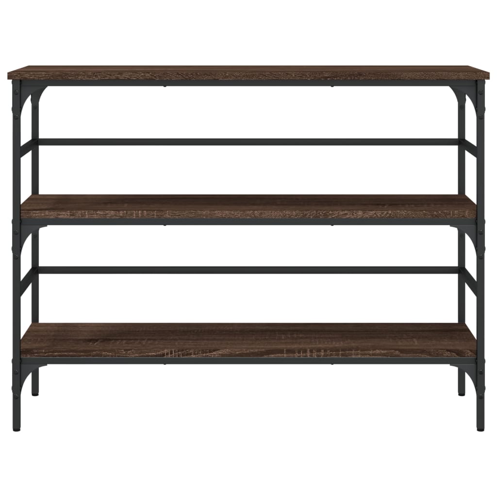 konsolbord 100x32x75 cm konstrueret træ brun egetræsfarve