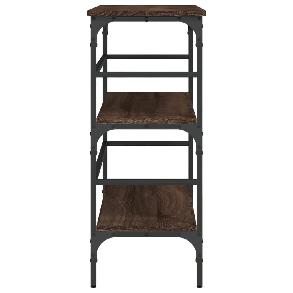 konsolbord 100x32x75 cm konstrueret træ brun egetræsfarve