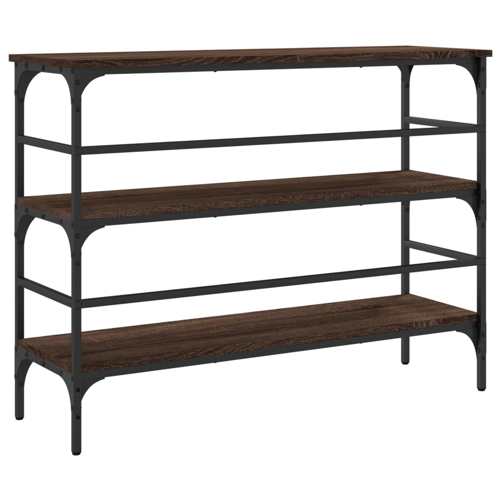konsolbord 100x32x75 cm konstrueret træ brun egetræsfarve