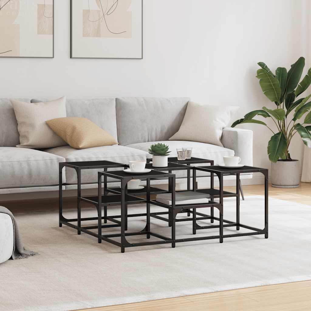 sofabord 91x91x40 cm konstrueret træ sort